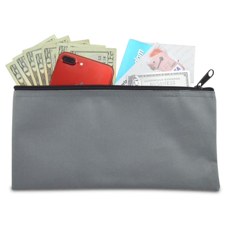 DALIX Zippered Money Pouch Bank Bag Security Deposit Bags Assorted Colors 6 PACK - Image 2